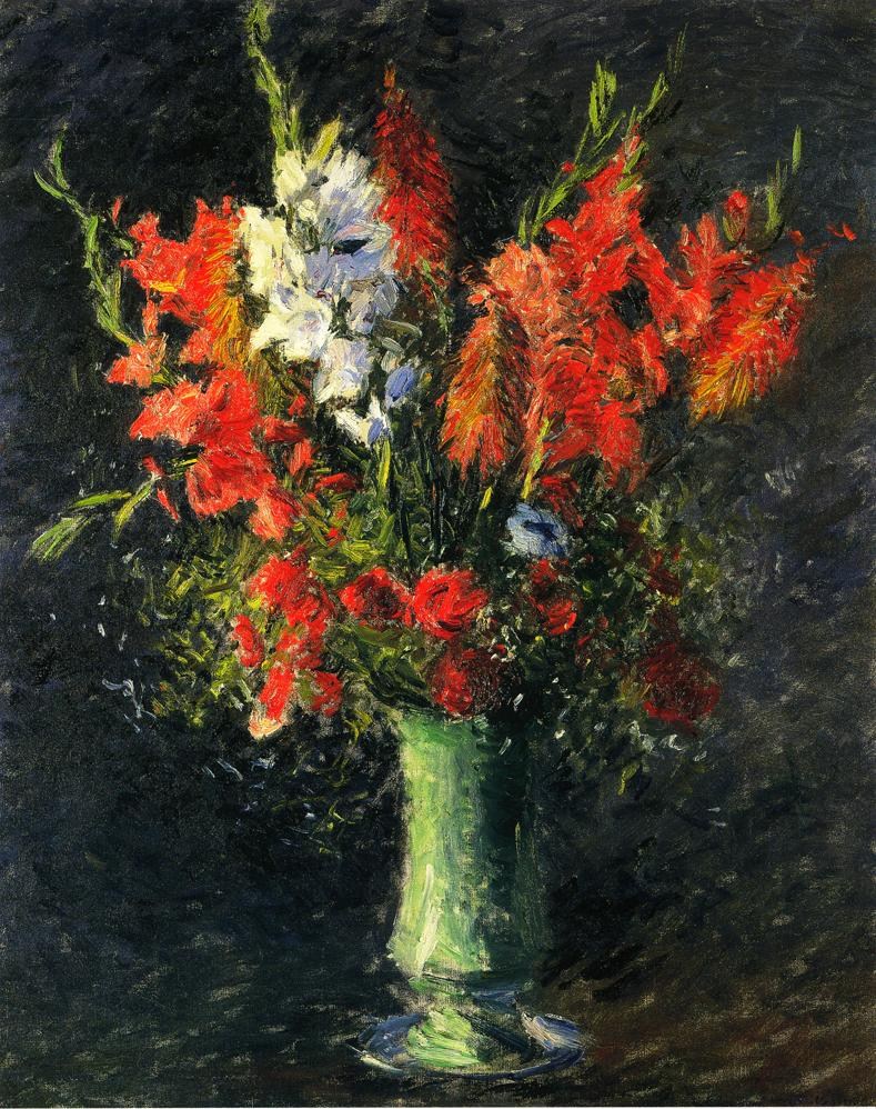 Gustave Caillebotte Vase of Gladiolas